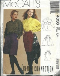 4036 MCCALLS BUTTON SHIRT, SKIRT @ BELT, SHORTS FRENCH CONNECTION PATTERN 8/10